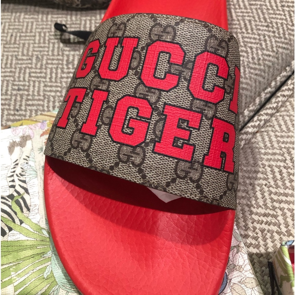 NWT Gucci tiger slides sz 14 mens